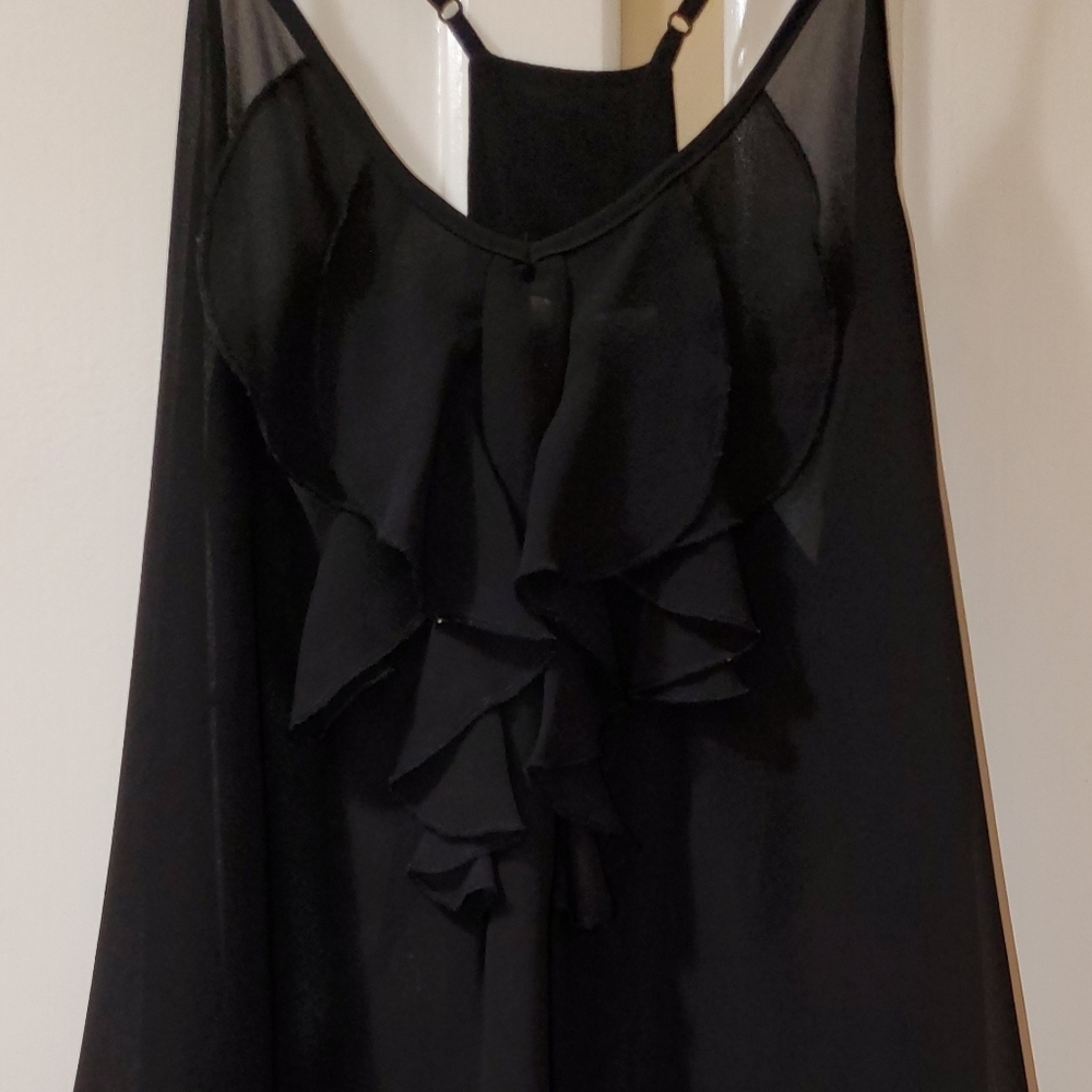 Bozzolo Women's Spaghetti Strap Ruffle Camisole - Picture 2 of 5